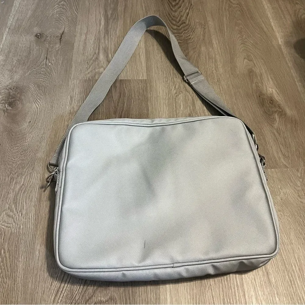 Light Grey Solid Padded Laptop Case & Bag